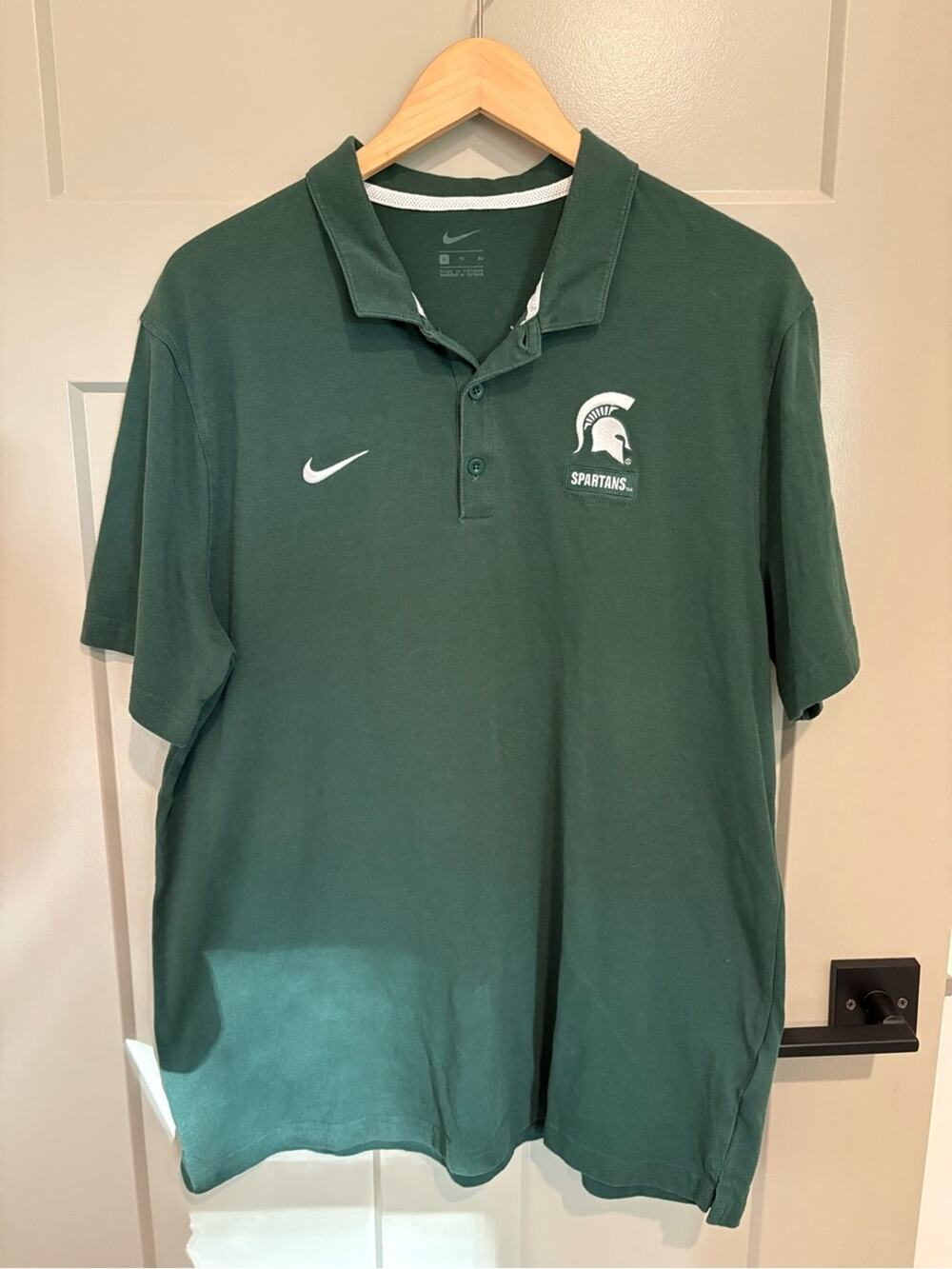 Nike Green 'Spartans' Polo Shirt-Size XL